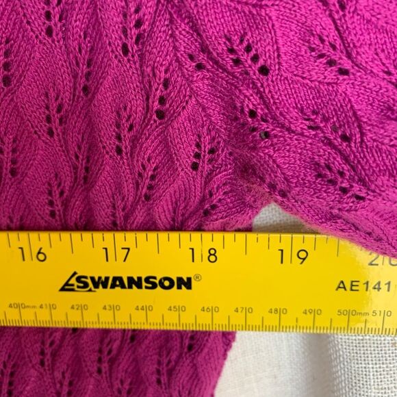 Croft & Barrow Womens Open Knit Cardigan Size M Vacation Beachy Tropical Layers - Picture 9 of 14